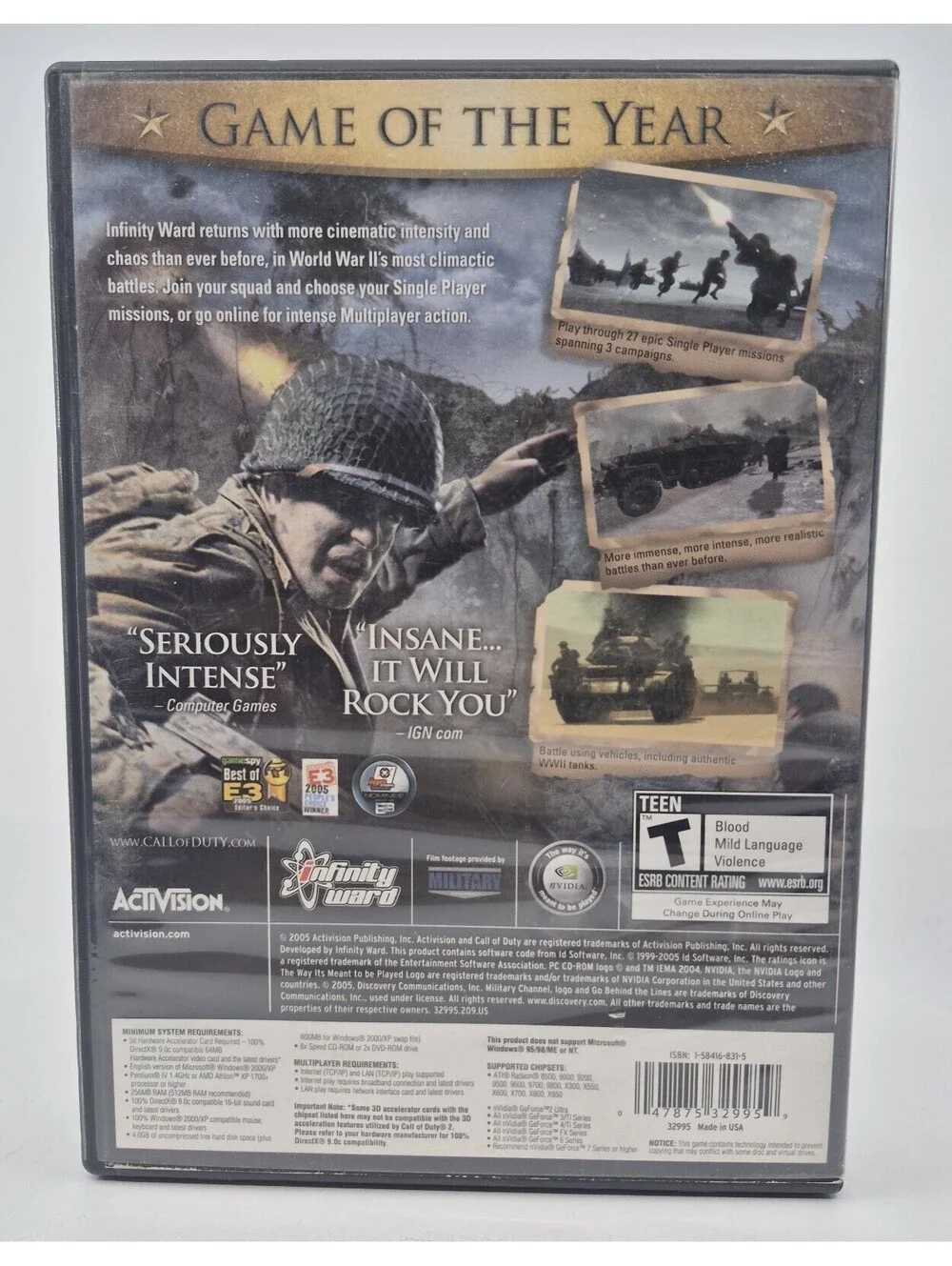 Call of Duty 2 (PC CD-ROM, 2005) Game 6 Disc Set -Complete Disc Game Of The Year